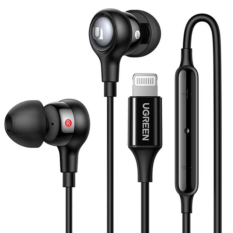 UGREEN 30631 HiTune Lightning Headset In-Ear Headphones Wired Earbuds with Microphone Compatible with iPhone 13 Pro Max 12 11 SE XR XS X iPad Air Mini (MFi Certified) UGREEN 30631 HiTune Lightning Headset In-Ear Headphones Wired Earbuds with Microphone Compatible with iPhone 13 Pro Max 12 11 SE XR XS X iPad Air Mini (MFi Certified)